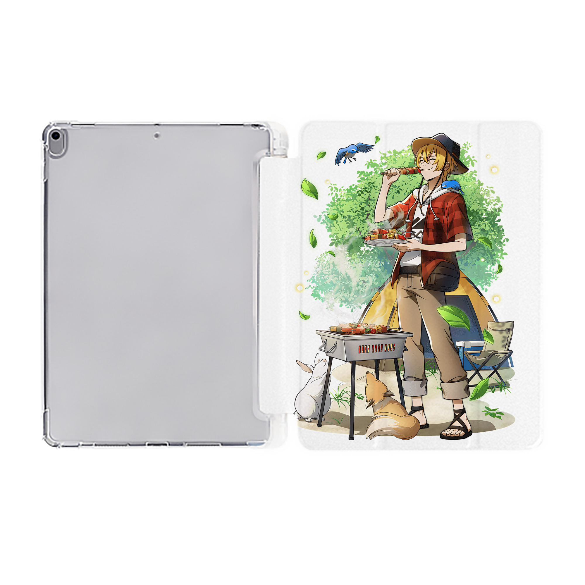 （画像用） 文豪ストレイドッグス Bungo Stray Dogs IPad ケース ペン収納付き 三つ折りスタンド PUレザー×シリコン 対応機種9.5/10.5/10.9インチ